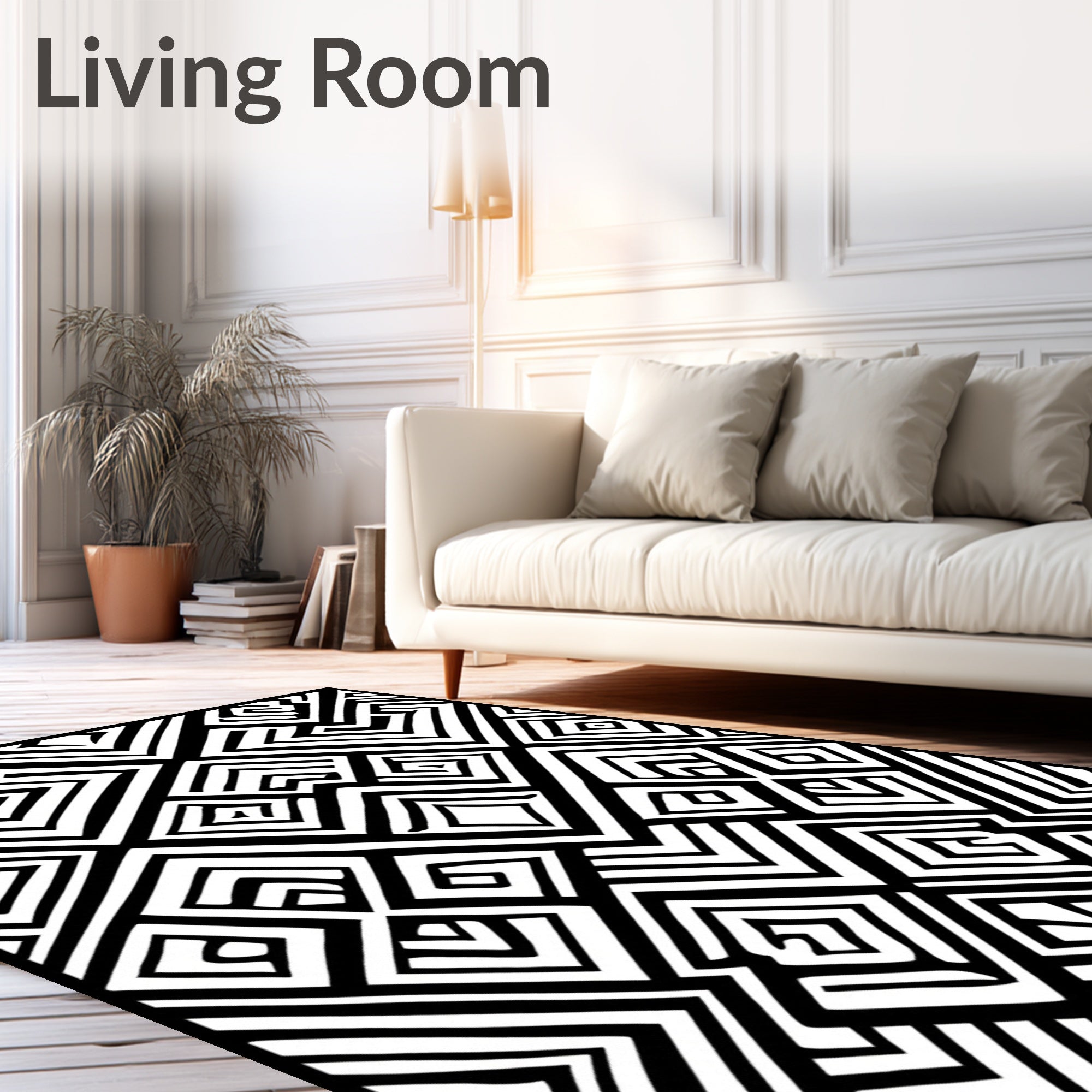 Bold Geometric Maze Pattern Rug