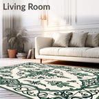 Vintage Floral Scrolling Border Design Rug