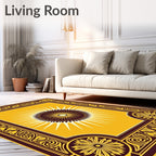Ornate Burst With Decorative Frame Rug