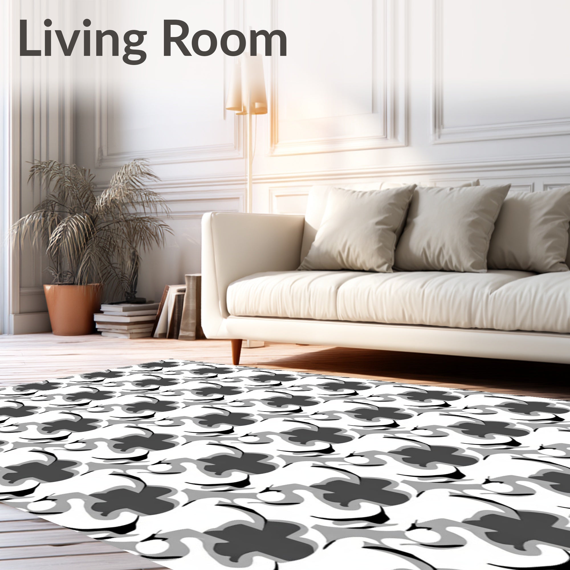 Tonal Abstract Swirl Pattern Rug