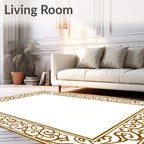 Elegant Scrollwork Frame Design Rug