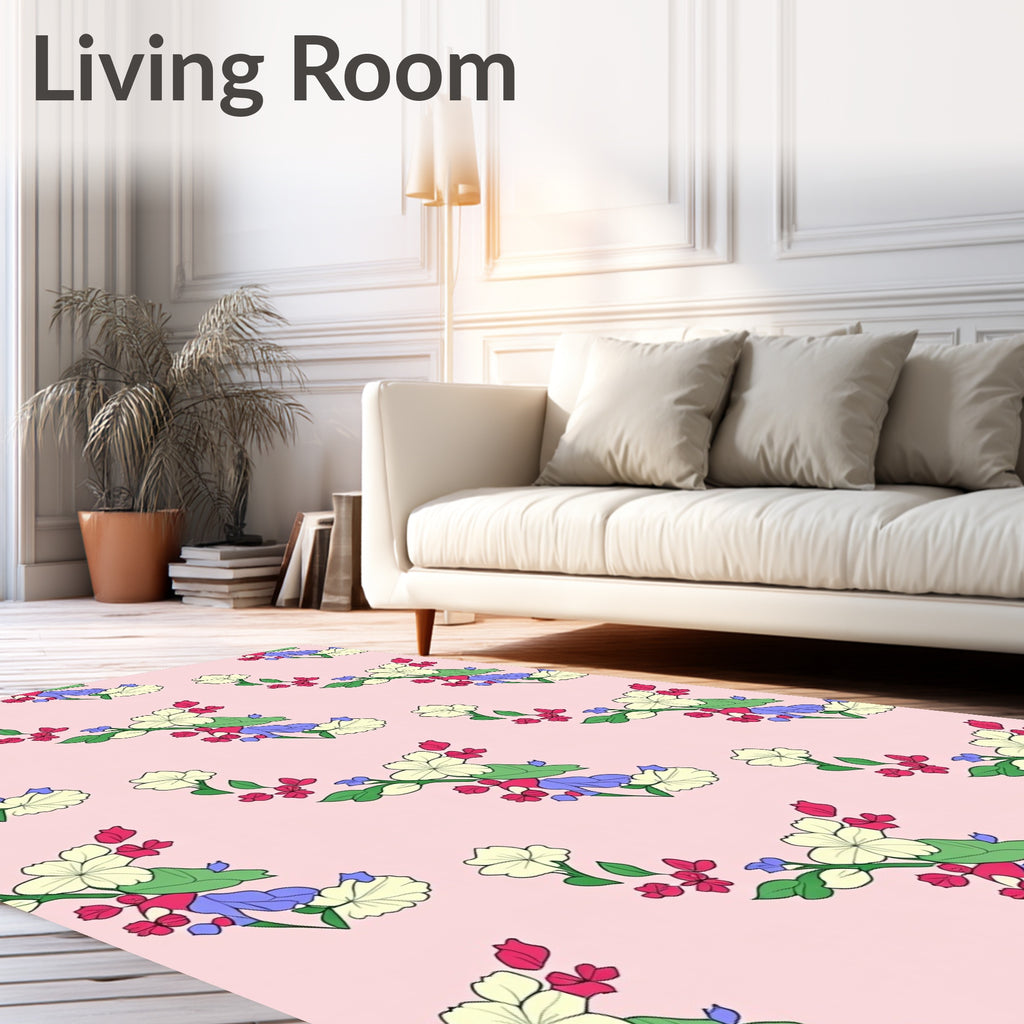 Whimsical Floral Vine Design Rug