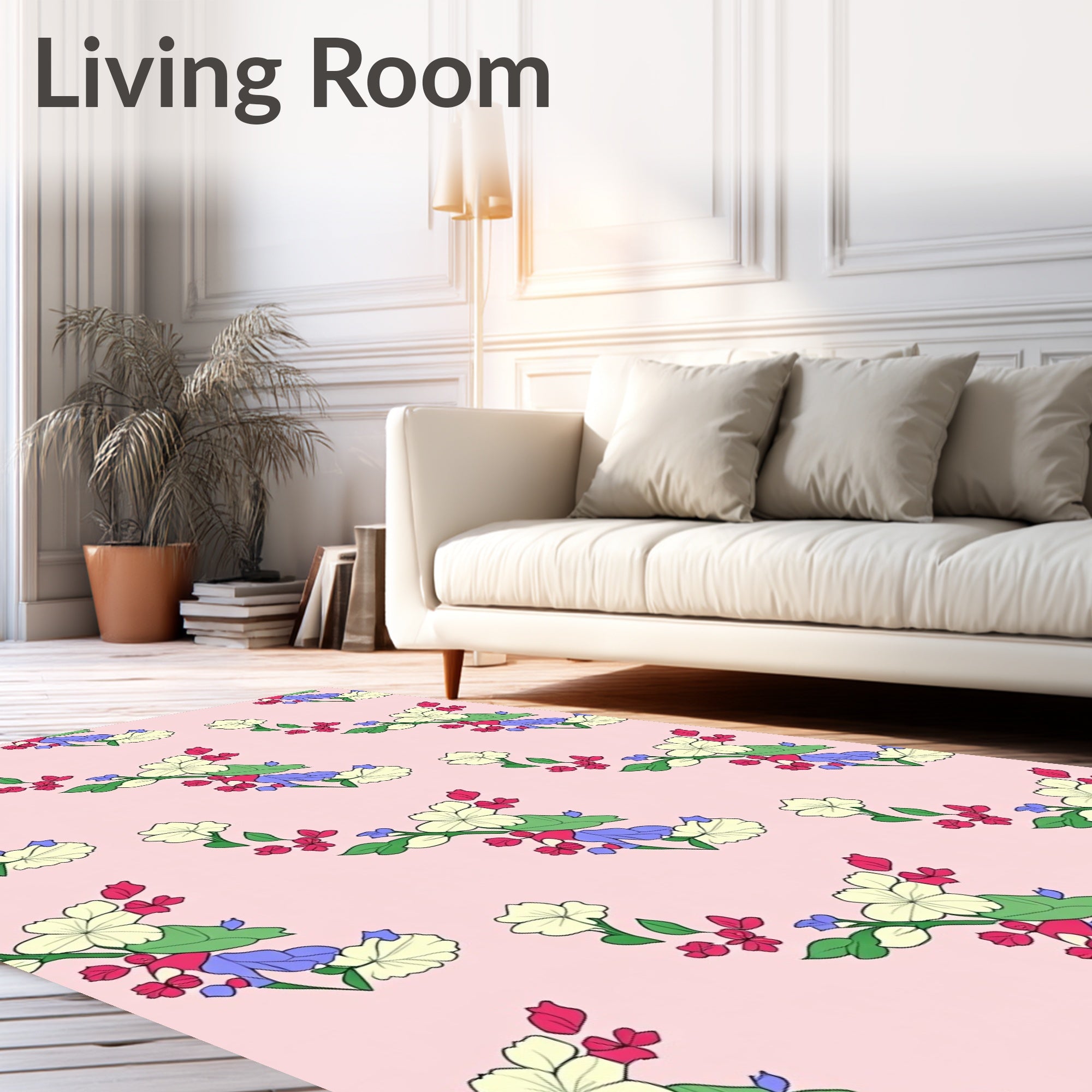 Whimsical Floral Vine Design Rug