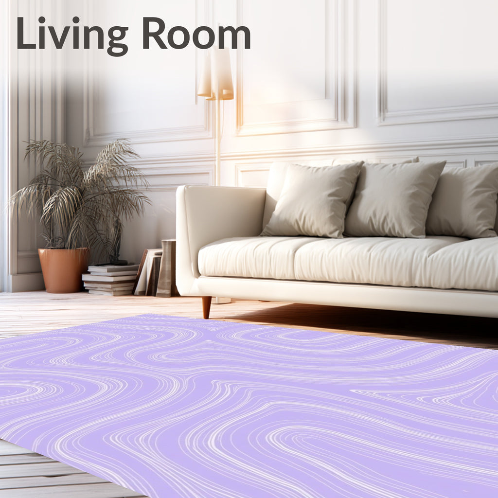 Lavender Swirl Abstract Liner Rug