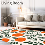 Pumpkin And Leaf Pattern Rug