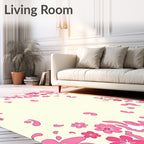 Pink Floral Blossom Pattern Rug