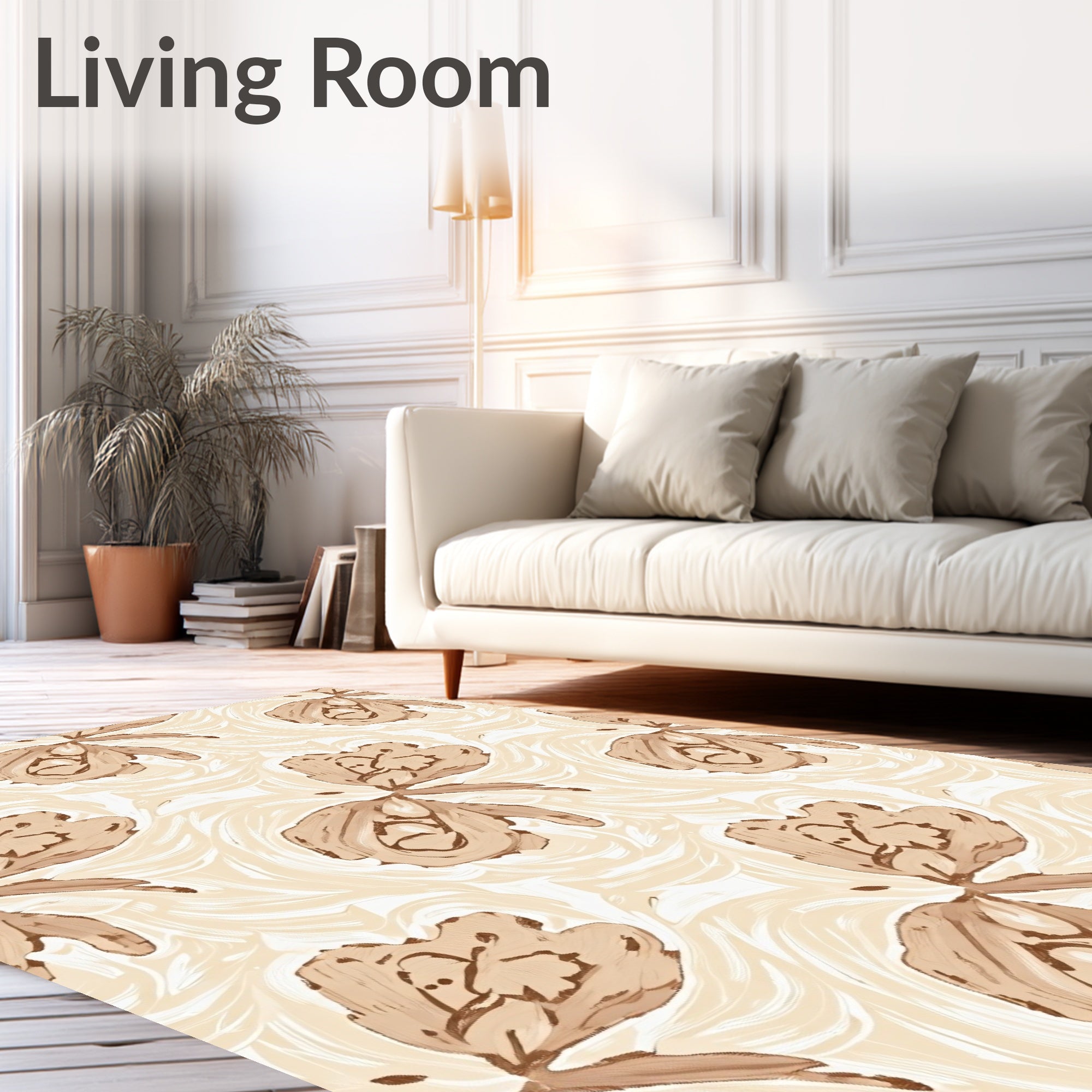 Abstract Floral Brushstroke Pattern Rug