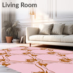 Art Nouveau Floral Style Brown Design Rug