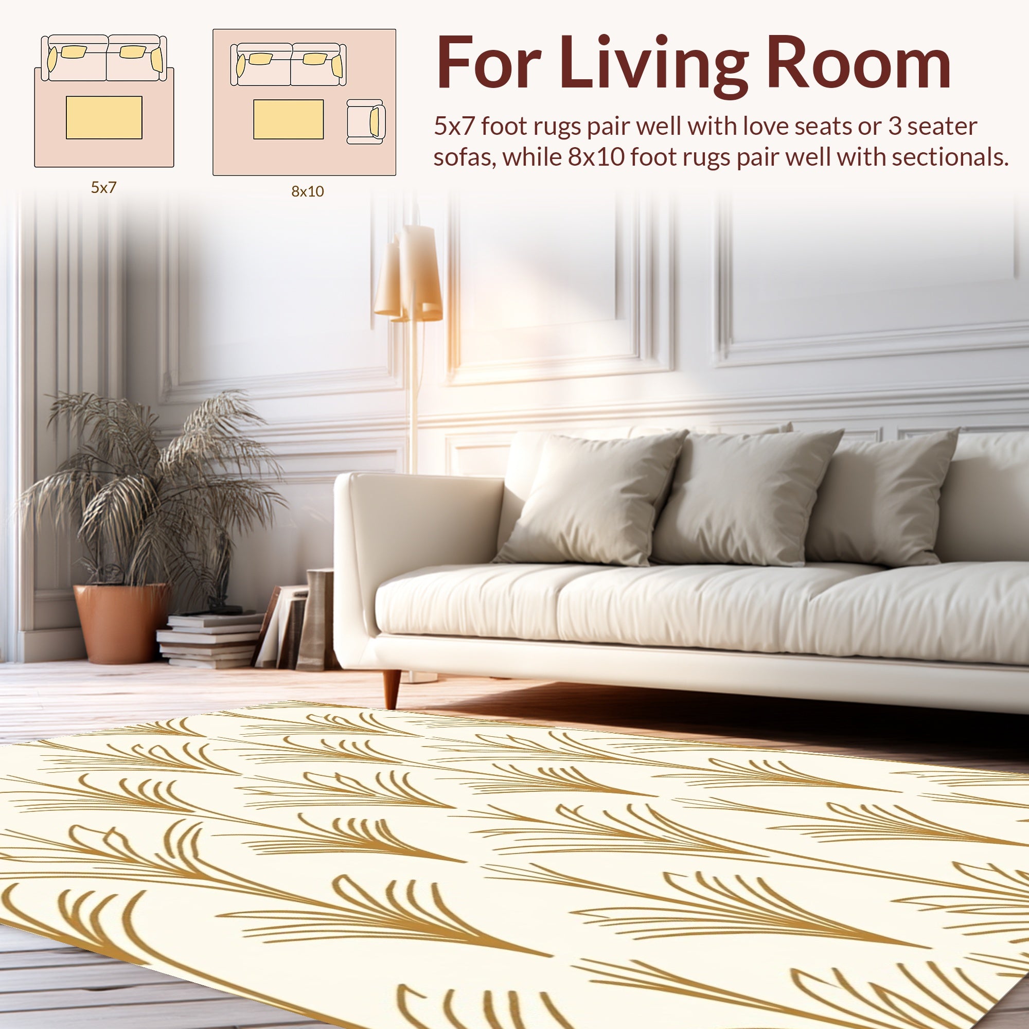 Art Deco Feather Style Rug