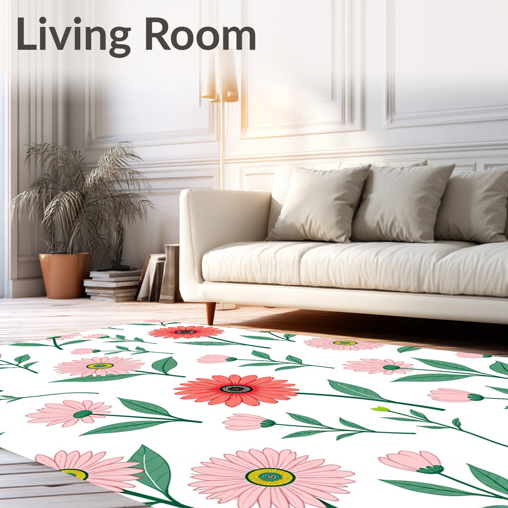 Whimsical Floral Vines Pattern Rug