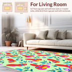 Whimsical Floral And Fungi Pattern Rug