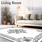 Classic Floral Scrollwork Decorative Rug