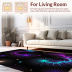 Vibrant Swirls Bursting Star Pattern Rug