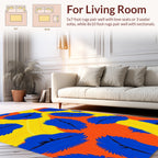Vibrant Blue Lips Abstract Pattern Rug