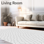 Organic Chain Link Textured Pattern Rug