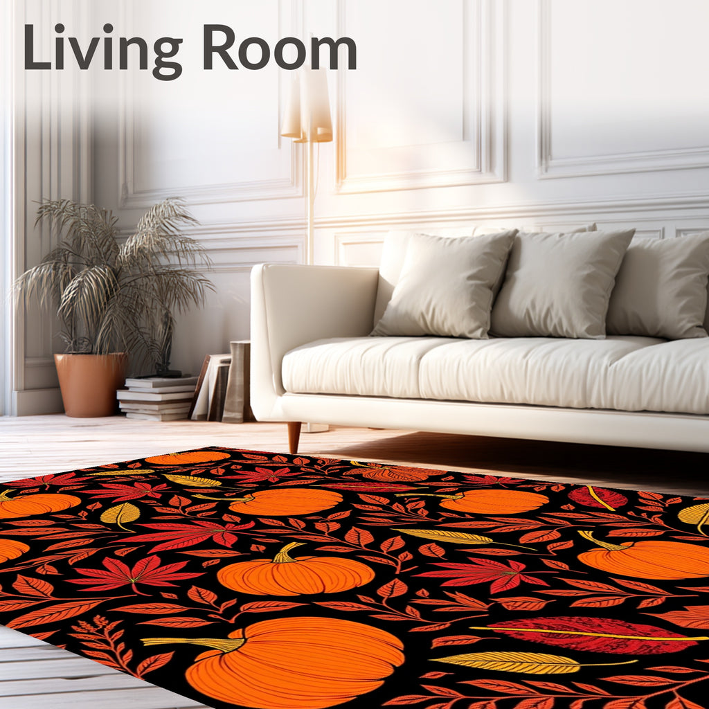 Autumn Pumpkin Vine Pattern Rug