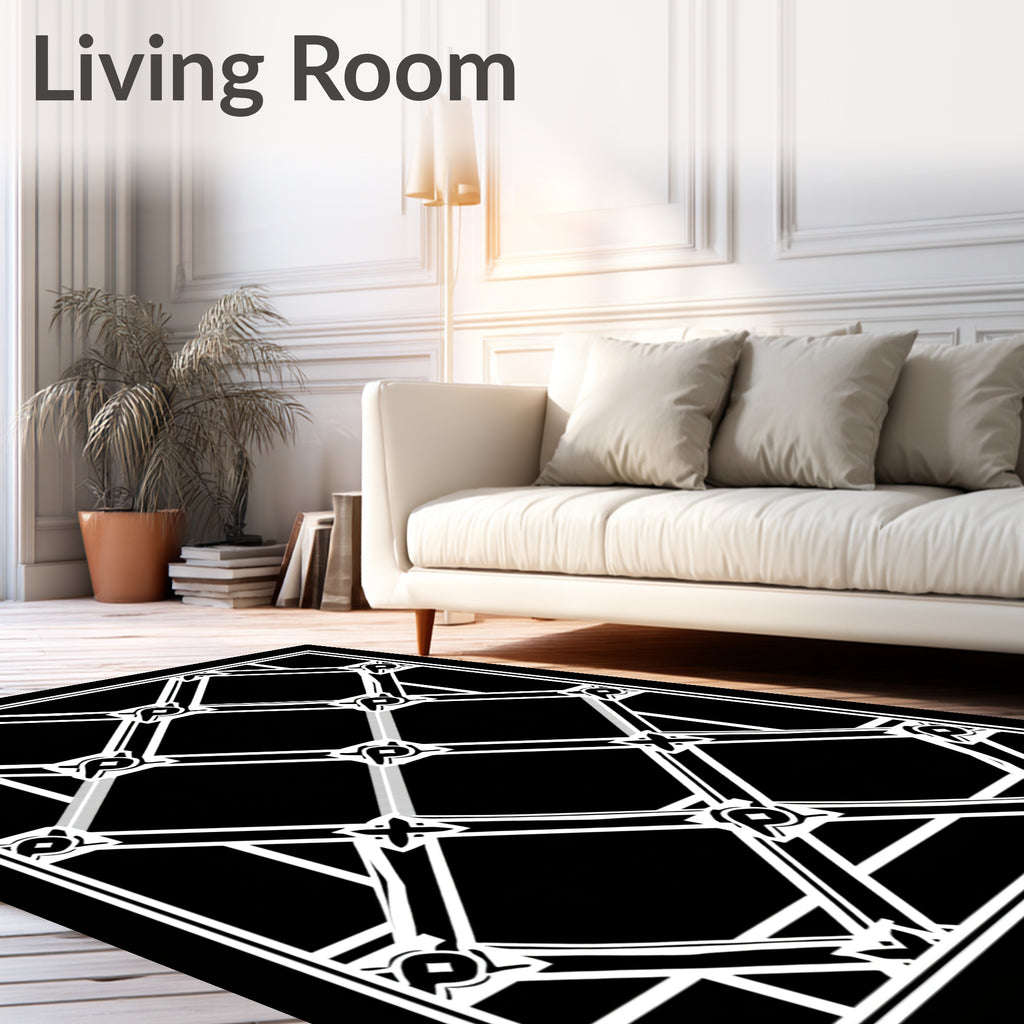 Art Deco Diamond Lattice Geometric Rug