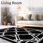 Art Deco Diamond Lattice Geometric Rug