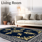 Antique Palatial Floral Gold Pattern Rug