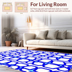 Interlocking Geometric Blue Pattern Rug