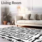 Bold Sun Leaf Graphic Pattern Rug
