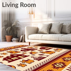 Whimsical Cats and Houses Pattern Rug