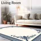 Classic Floral Border Design Rug