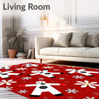 Gingerbread People Snowflakes Pattern Rug