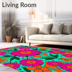 Bold Floral Pattern with Vibrant Colors Rug
