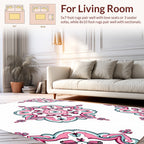 Pink Teal Floral Medallion Pattern Rug