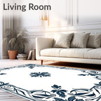 Art Nouveau Floral Border Design Rug