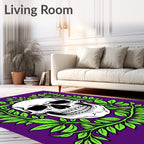 Gothic Skull Laurel Pattern Rug