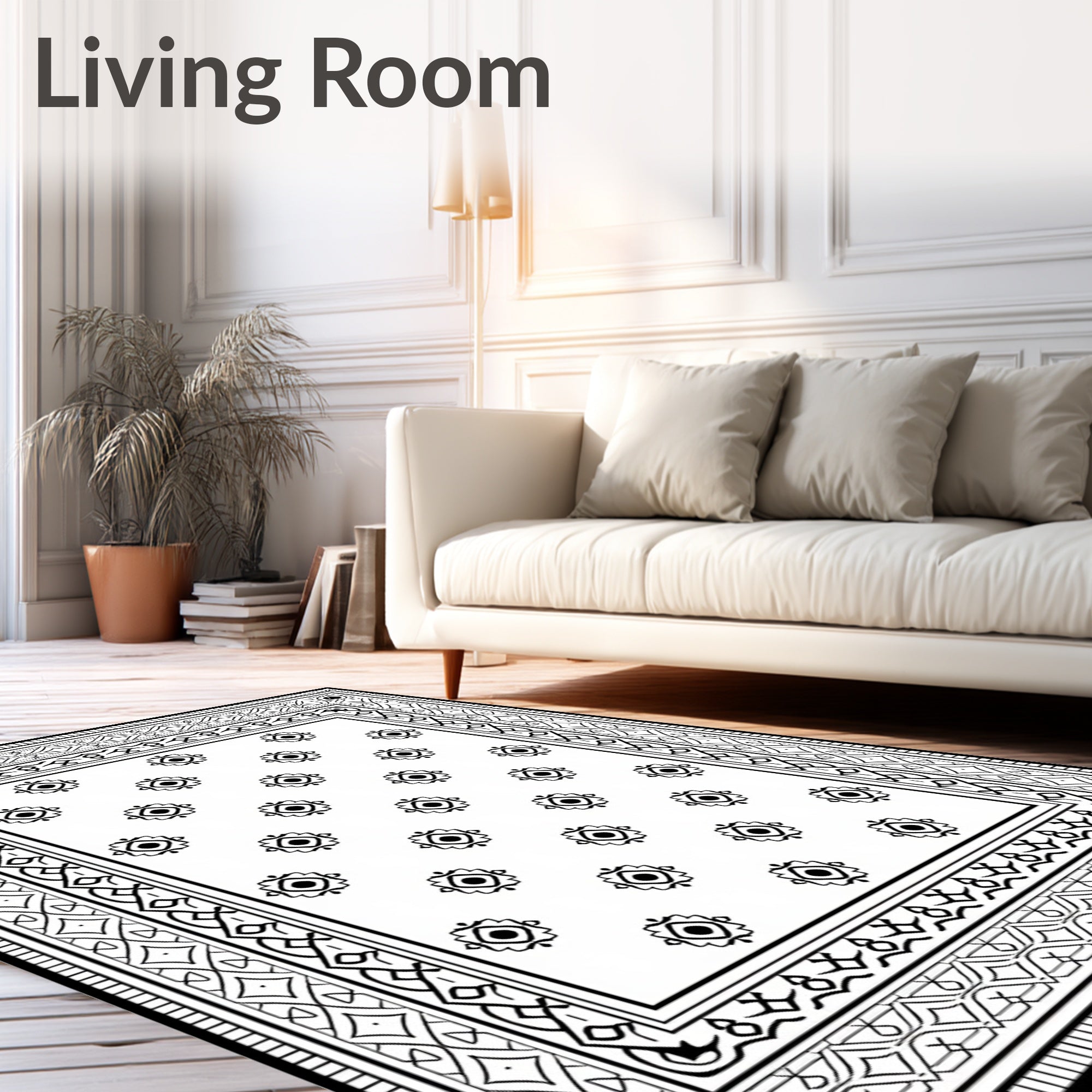 Classic Geometric Diamond Motif Rug