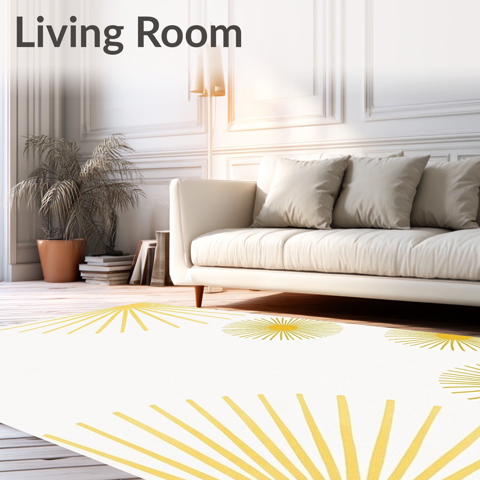 Radiant Sunburst Geometric Pattern Rug