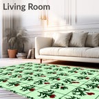 Evergreen Branches With Berries Pattern Rug