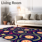 Circular Starburst Vine Pattern Rug