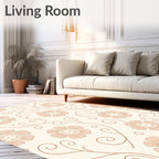 Delicate Floral Swirl Pattern Rug