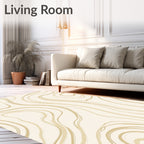Gold Swirl Abstract Pattern Rug