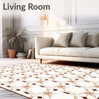 Elegant Floral Swirls Geometric Pattern Rug