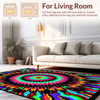 Radiant Rainbow Starburst Pattern Rug