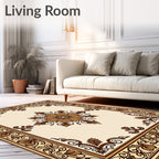 Vintage Baroque Floral Centerpiece Rug