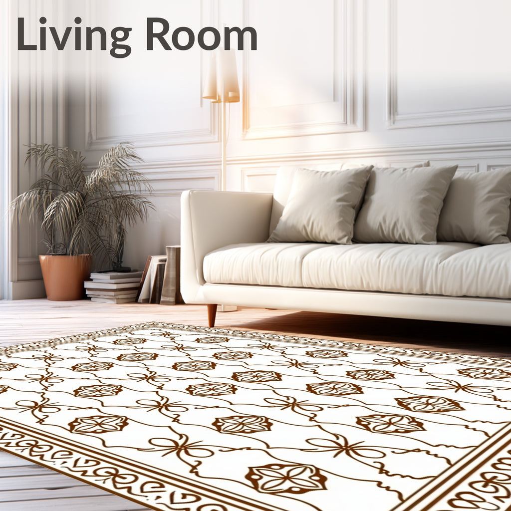 Ornate Floral Connective Element Pattern Rug