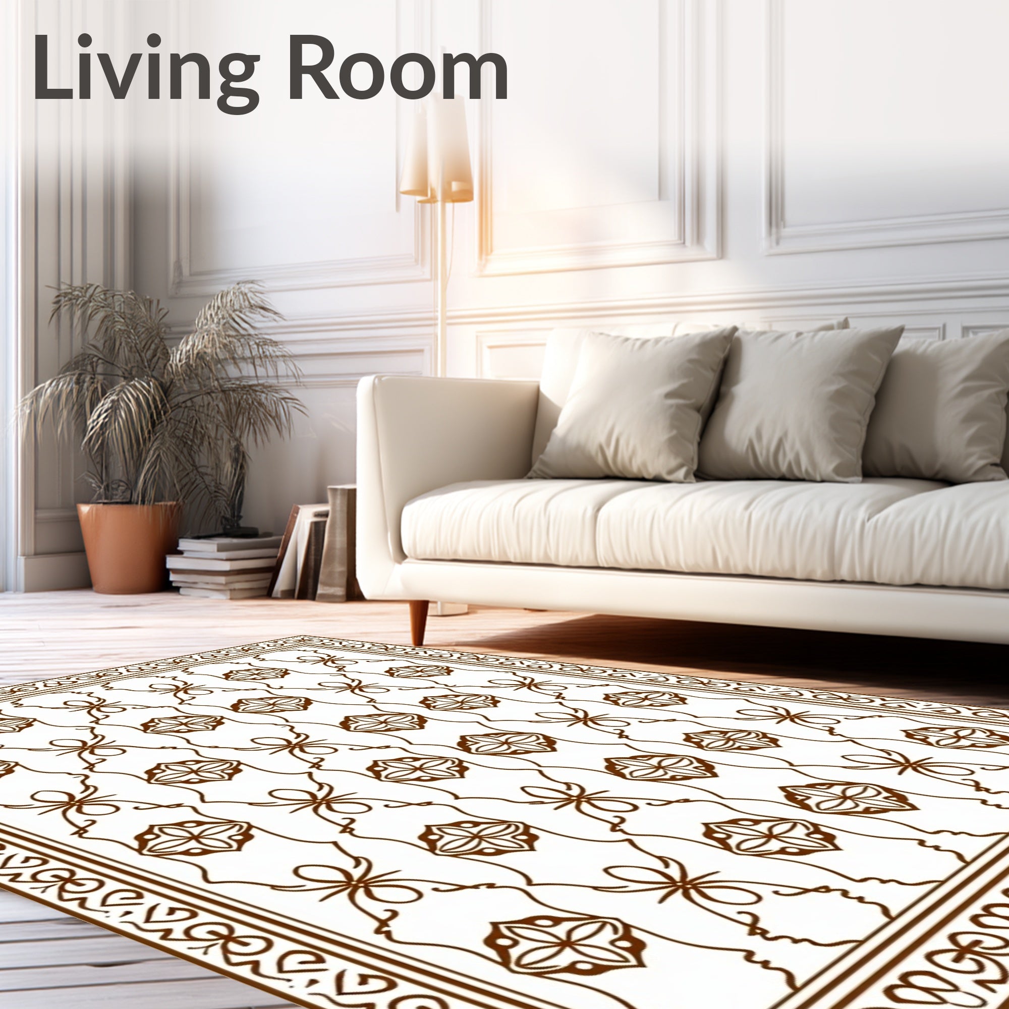 Ornate Floral Connective Element Pattern Rug