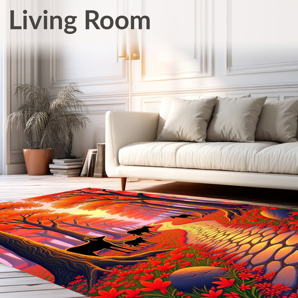 Enchanting Forest Path Autumn Vista Rug