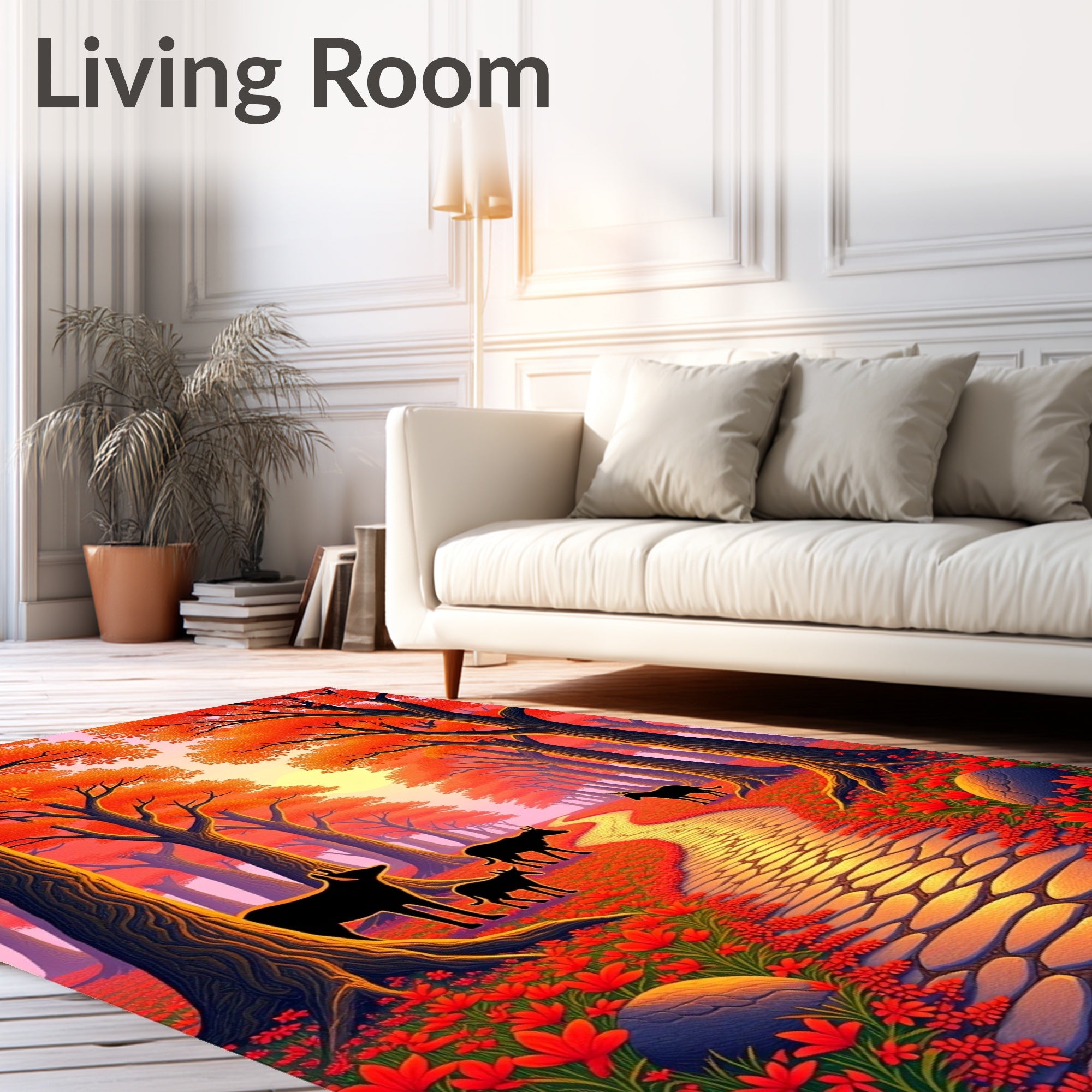 Enchanting Forest Path Autumn Vista Rug