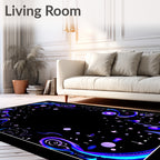 Cosmic Purple Blue Starry Night Accents Rug