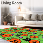 Spooky Halloween Pattern With Black Cats Rug