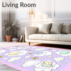 Dreamy Cats Floating on Clouds Design Rug