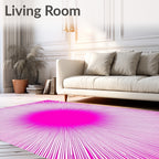 Bold Pink Radiant Burst Pattern Rug