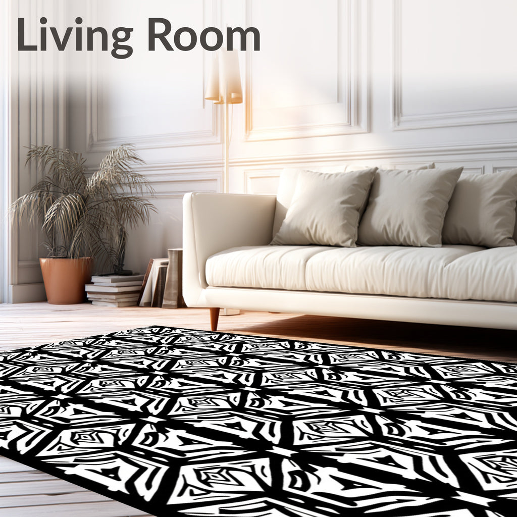 Abstract Geometric Tribal Pattern Rug